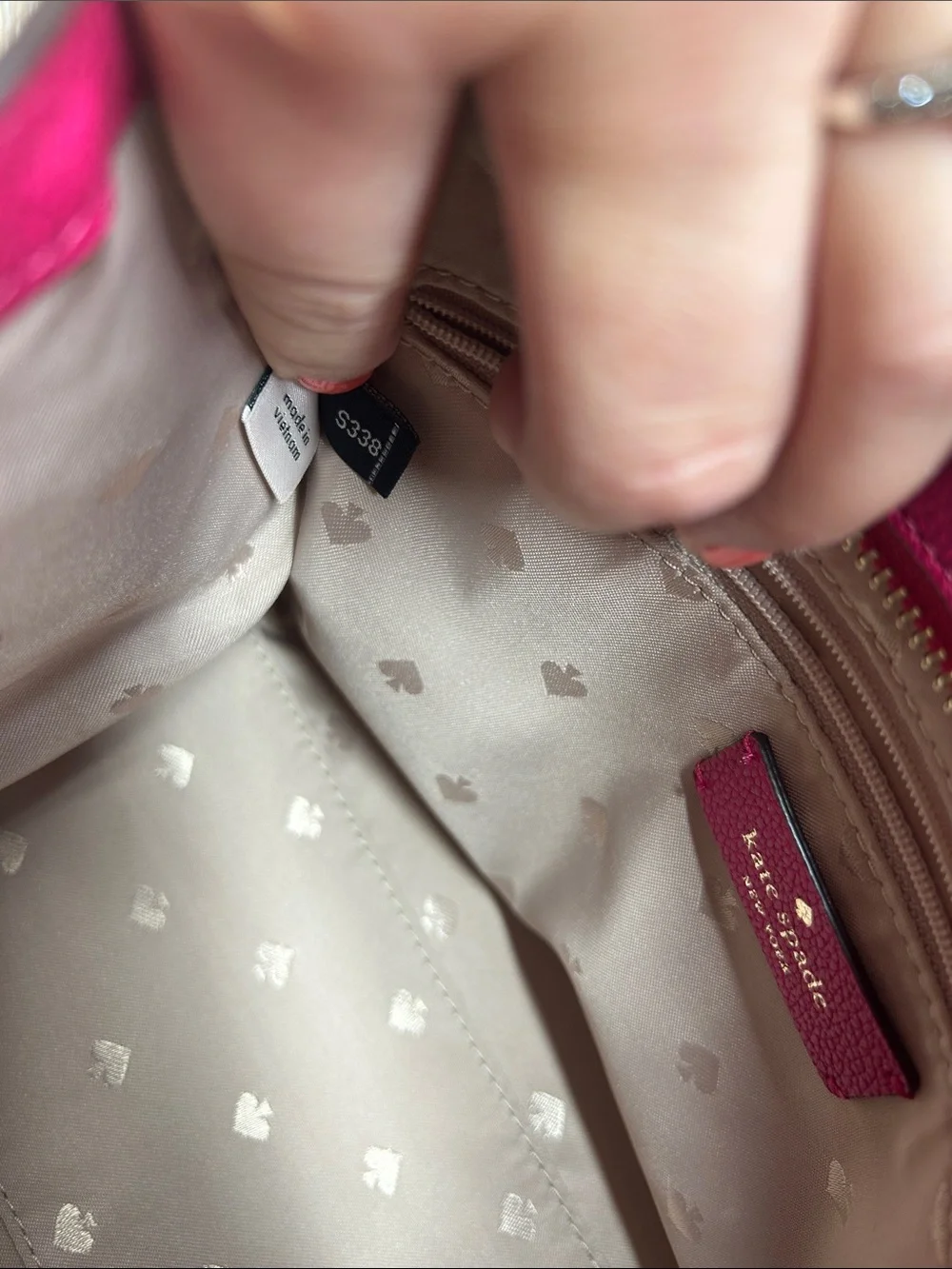 2717 kate spade Hot Pink Leather Satchel with Cherry Charm 852717